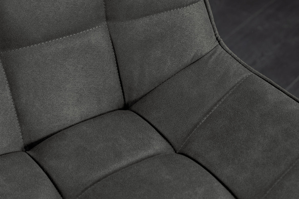 Stuhl ROADSTAR Microfaser dunkelgrau mit schwarzen Metallbeinen