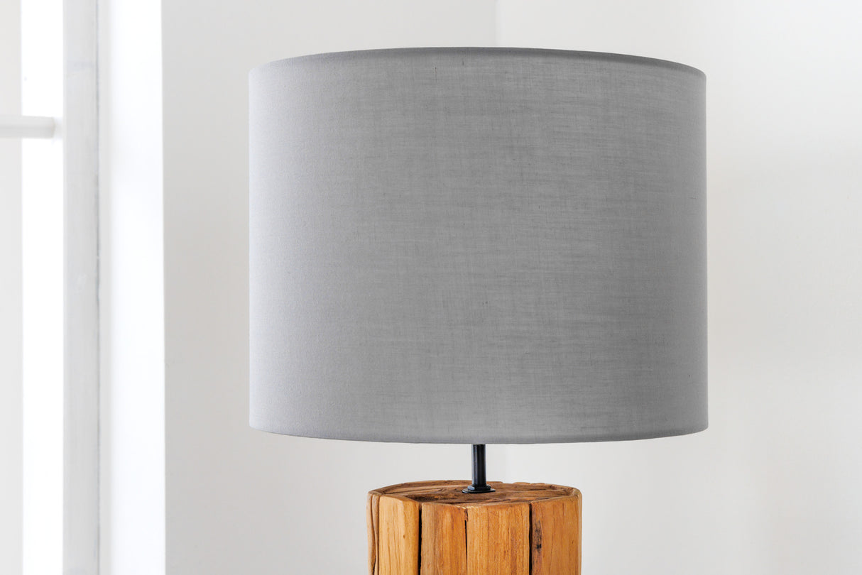 Lampenschirm 30x23x30cm grau Leinen für Tischlampe