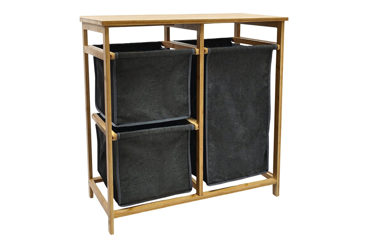 Wäschekorb LAGOON SPA 70cm Bambus natur dunkelgrau