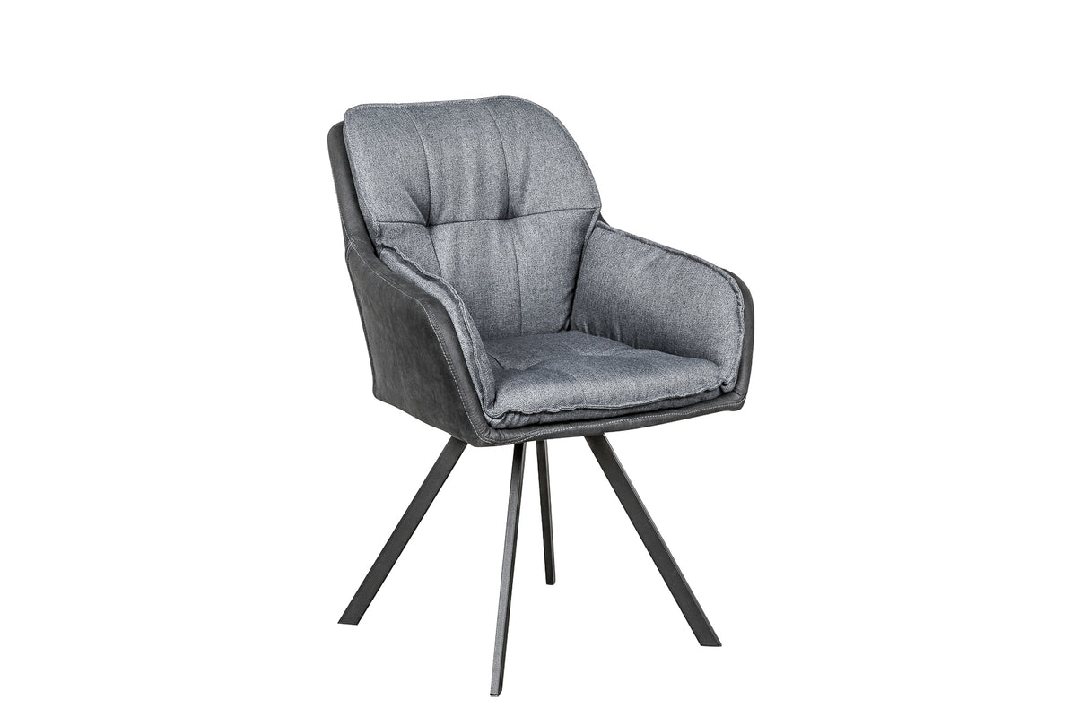 Drehsessel LOUNGER 180° mit Armlehnen Mikrofaser grau anthrazit