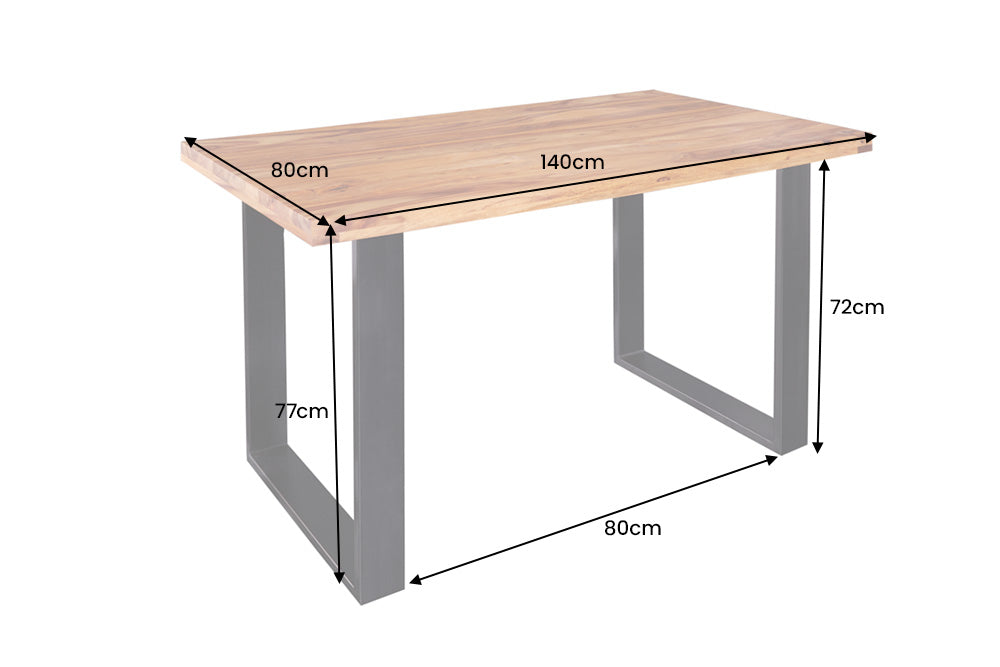 Dining table IRON CRAFT 140cm U-legs sheesham wood
