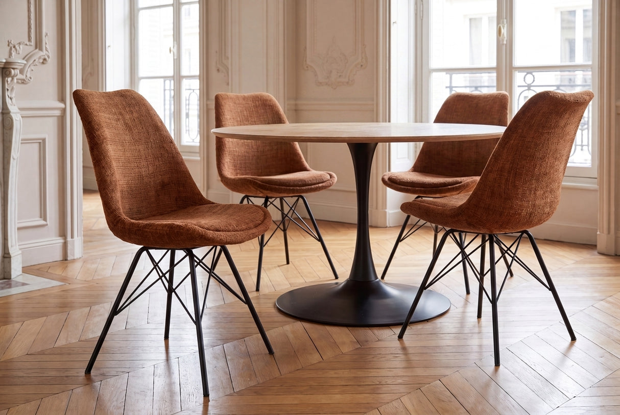 Chair SCANDINAVIA MEISTERSTÜCK textured fabric brown
