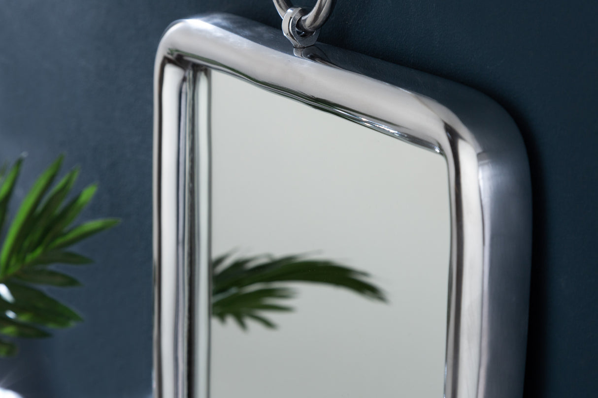 Wandspiegel PORTRAIT 35cm quadratisch silber