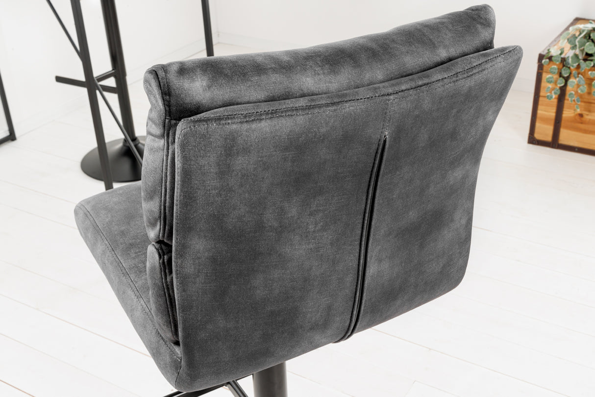 Bar stool COMFORT 64-85cm velvet dark grey