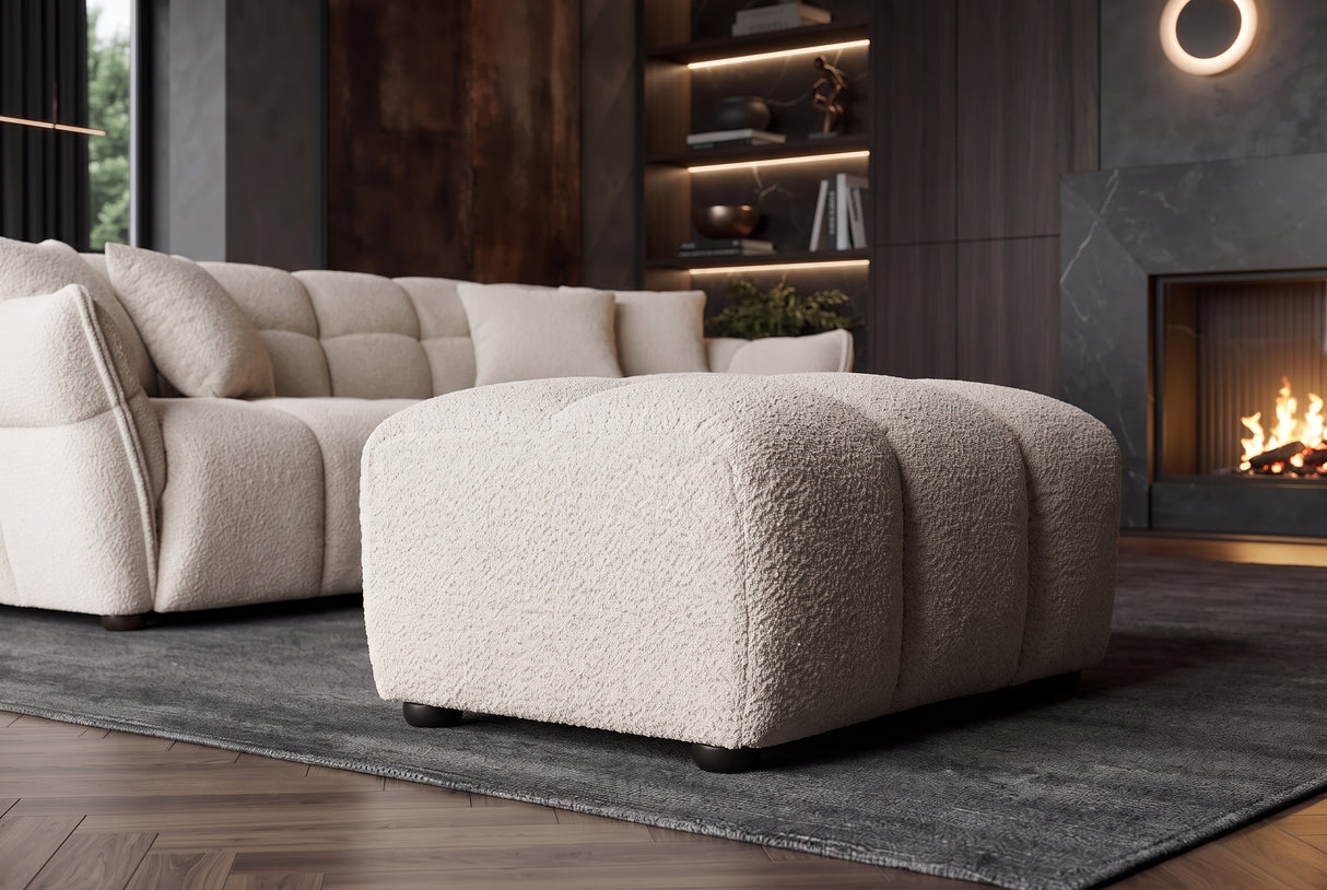 Hocker CLOUD 100cm Bouclé Champagner-Greige