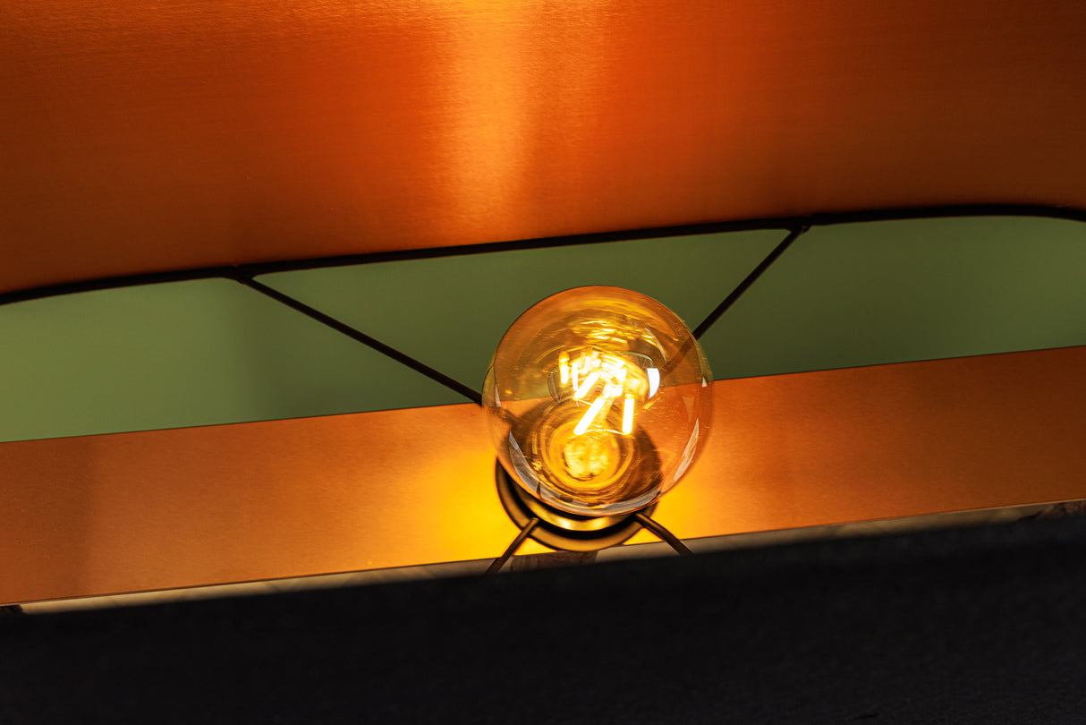 Stehleuchte WARDROBE 150cm Gestell natur gold mit Lampenschirm Schwarzgold