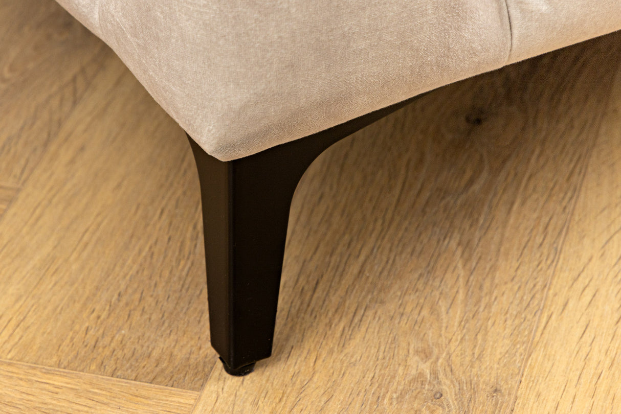 Sessel MODERN BAROCK 120cm Chesterfield-Optik Federkern Samt champagner beige