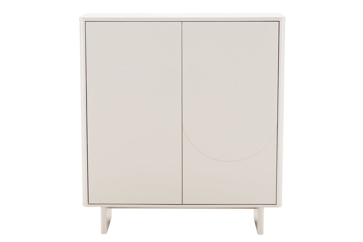 Highboard SAVOY 130cm 3D w/ white marble ceramic top