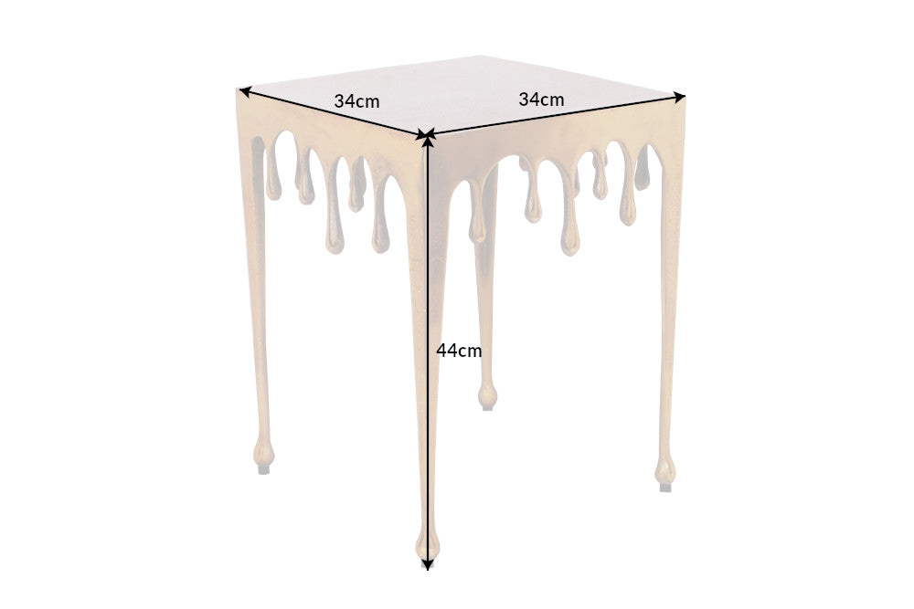 Beistelltisch LIQUID LINE S 45cm quadratisch gold