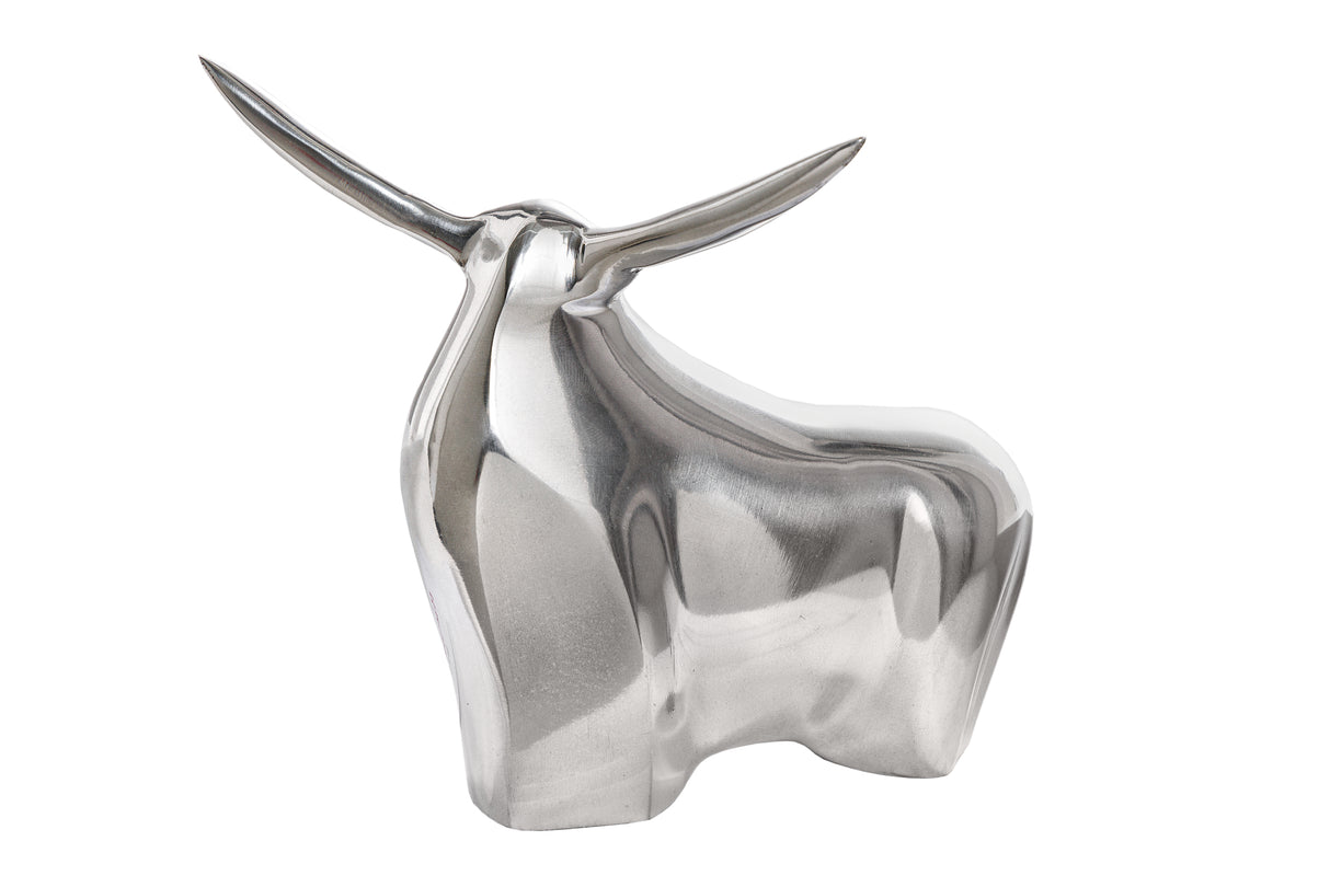 Paperweight BIG BULL aluminium silver