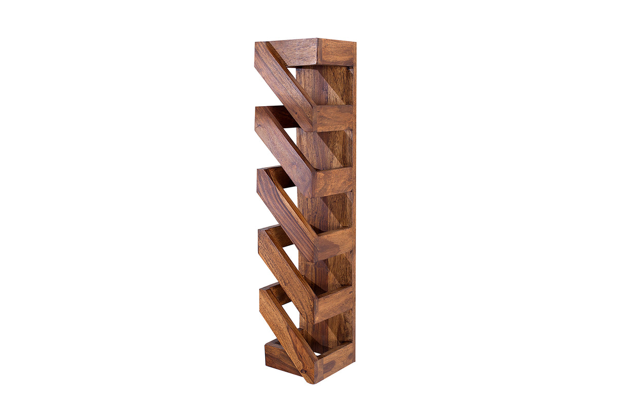 Weinregal MAKASSAR 70cm für 5 Flaschen Sheesham Holz