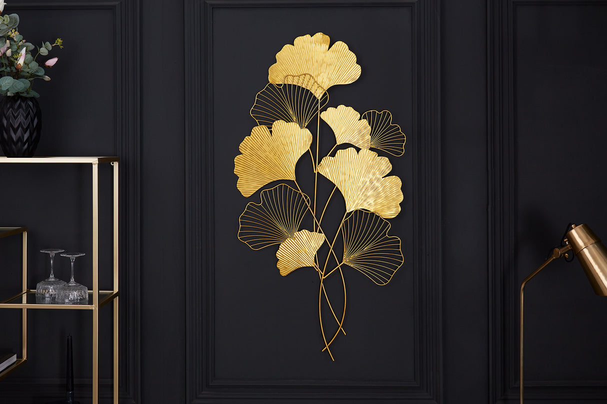 Wanddekoration GINKGO 110cm gold