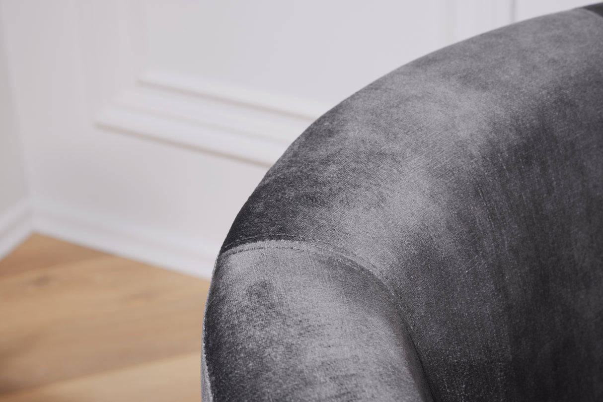 Armchair HEMINGWAY velvet dark grey