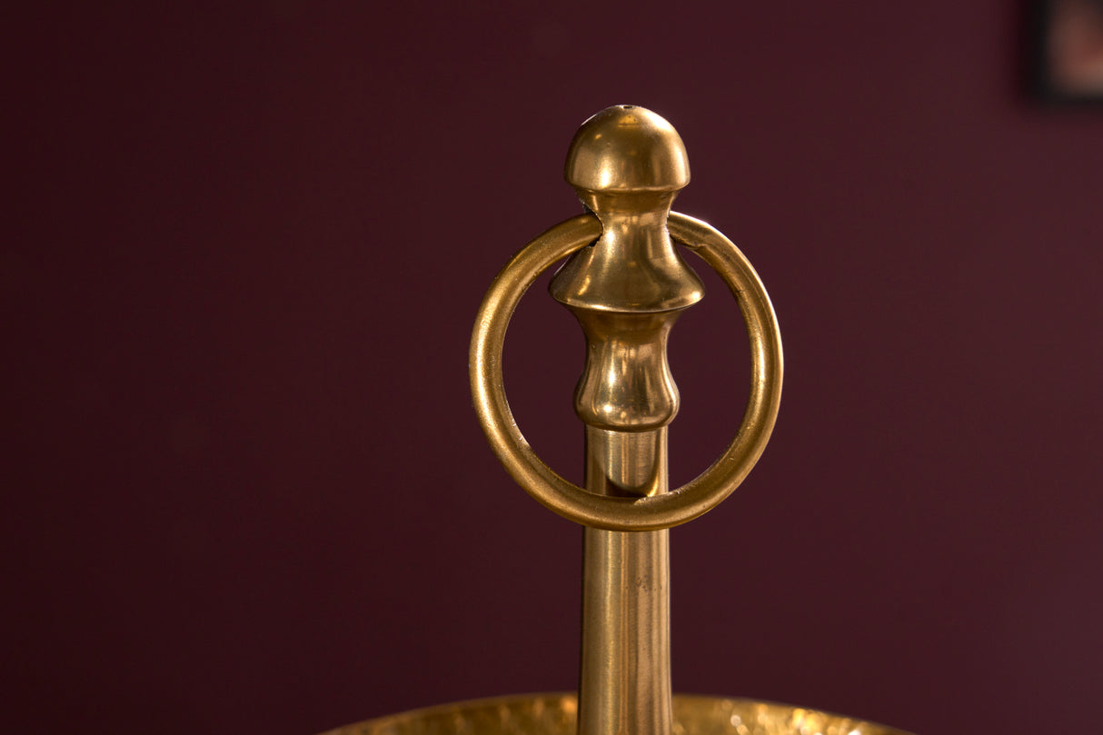 Etagere ORIENT 65cm 3 Tabletts mit Hammerschlageffekt gold