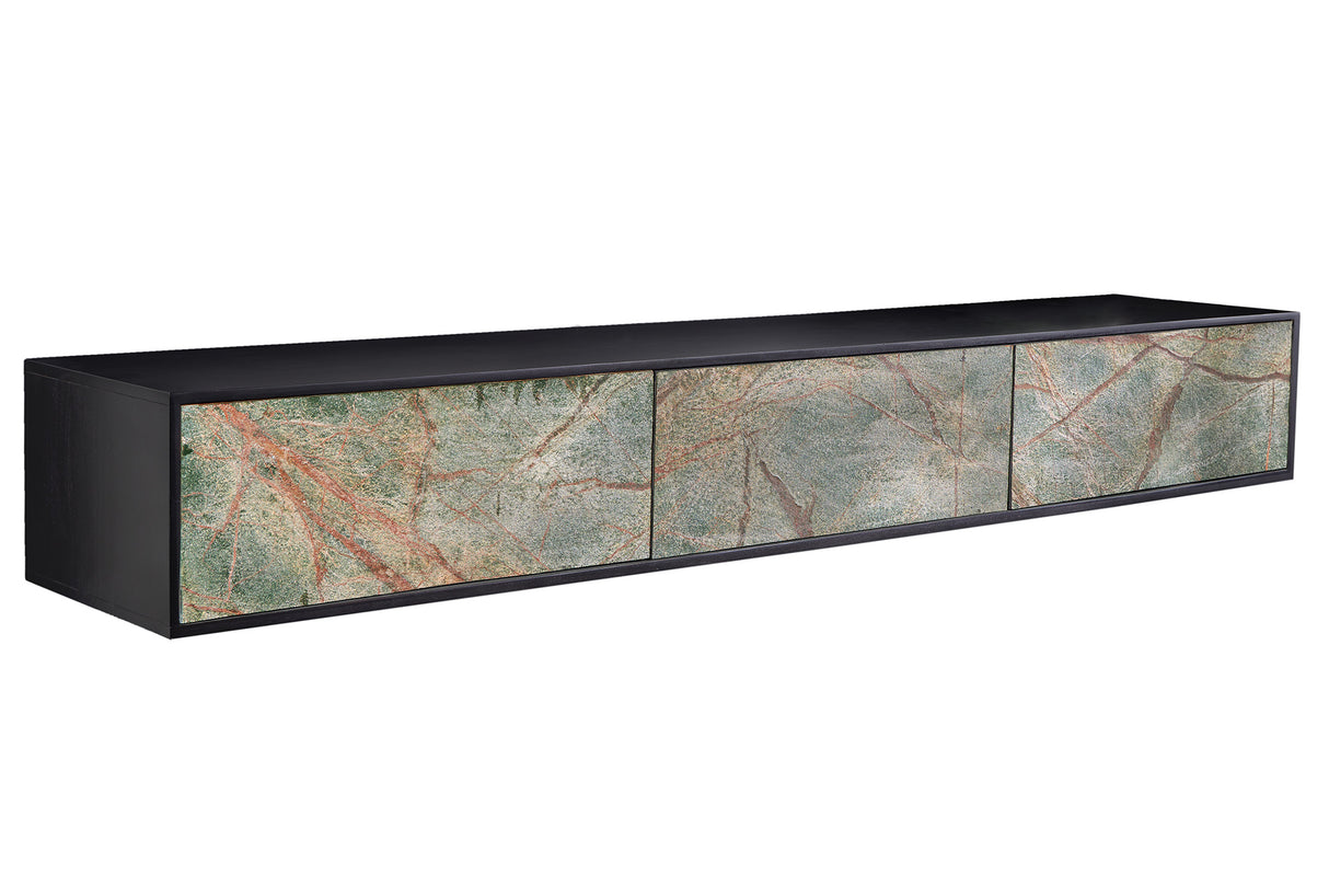 TV-Board MOUNTAIN SOUL 200cm Akazie Natursteinoptik schwarz
