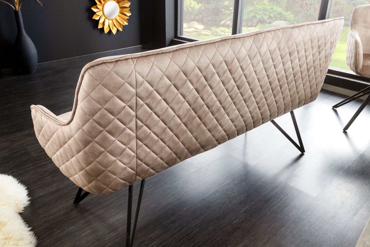 Bench EUPHORIA 160cm velvet champagne greige
