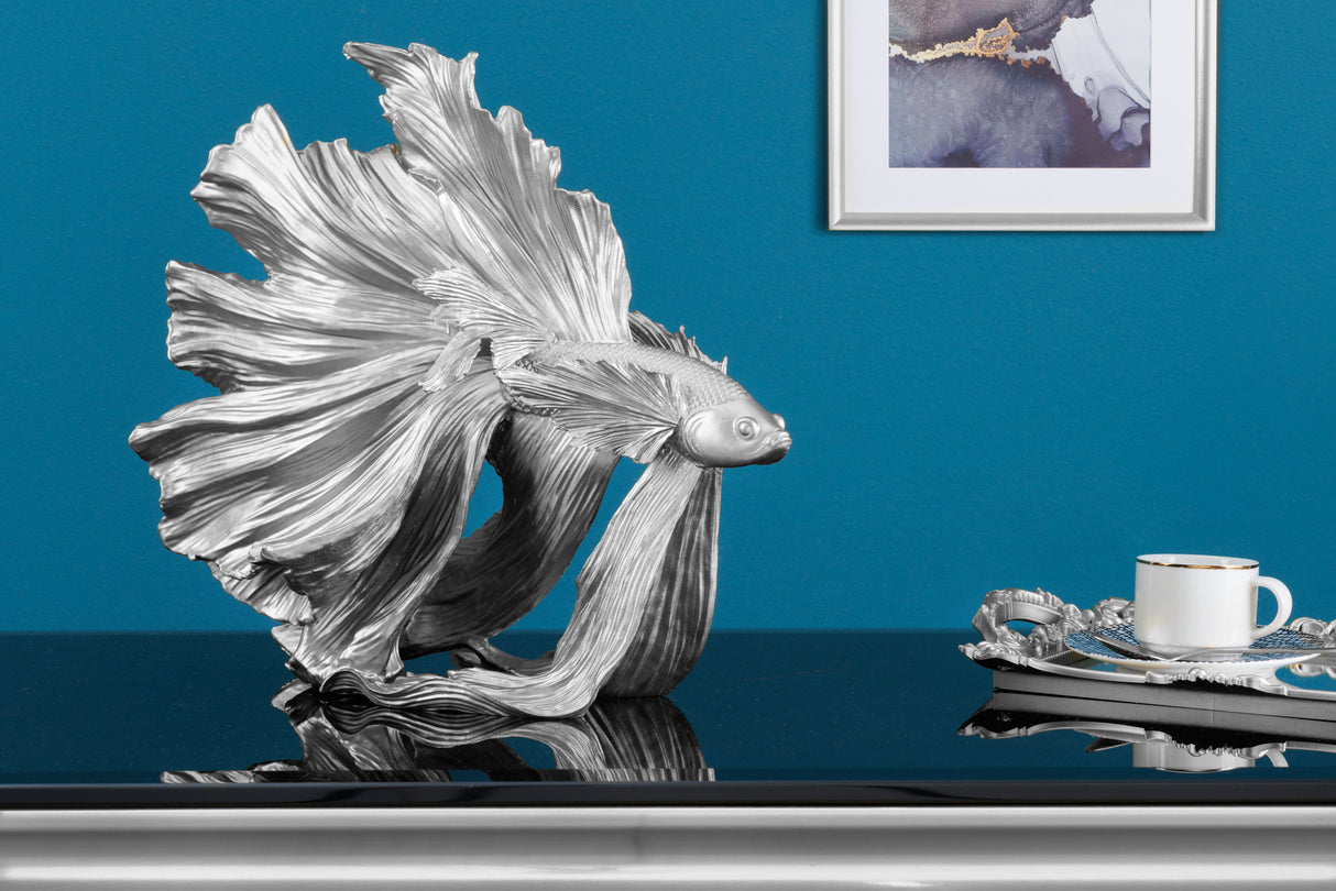 Decoration fish CROWNTAIL 35cm polyresin silver