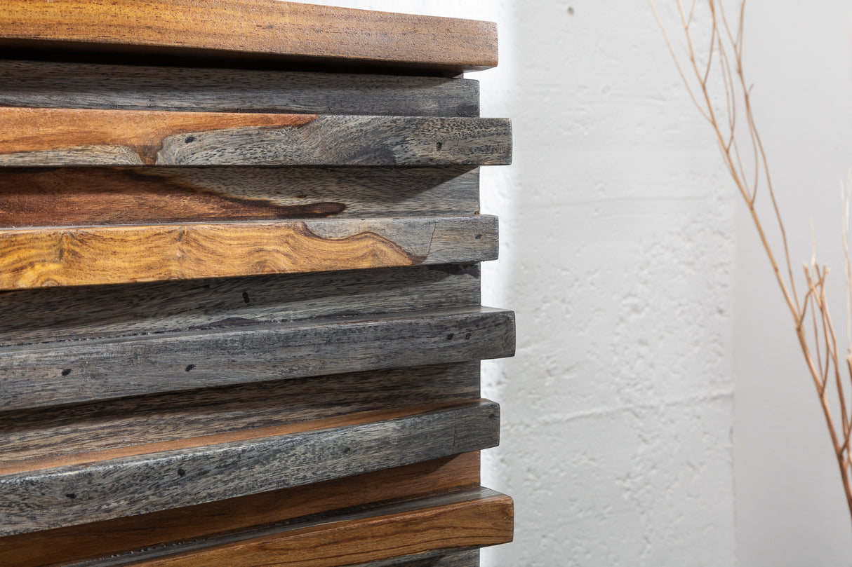 Sideboard RELIEF 160cm Sheesham Holz Rauchoptik
