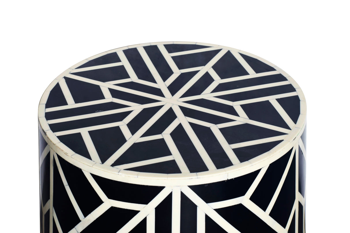 Side table HARMONY NATURE 45cm black white