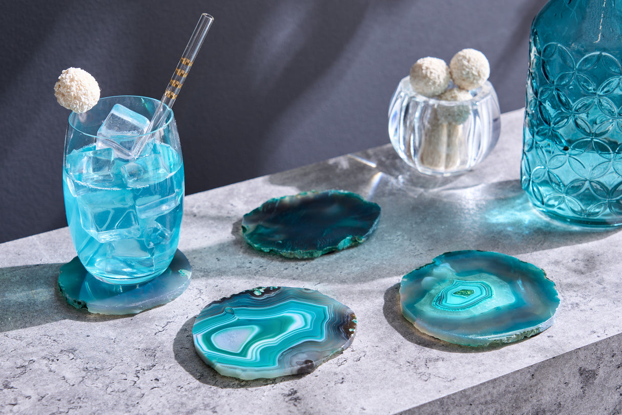 Trivet ACHAT 12cm set of 4 agate green