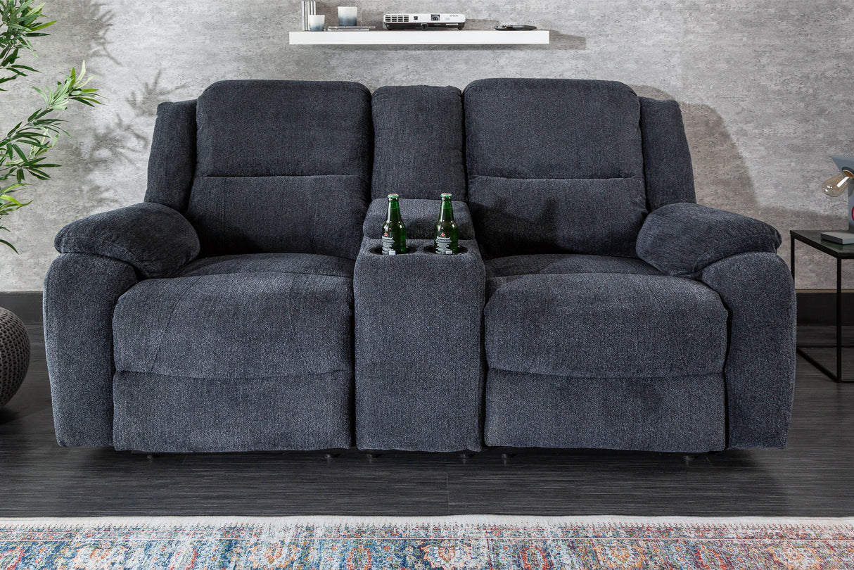 Cinema armchair HOLLYWOOD 2-seater textured fabric dark grey