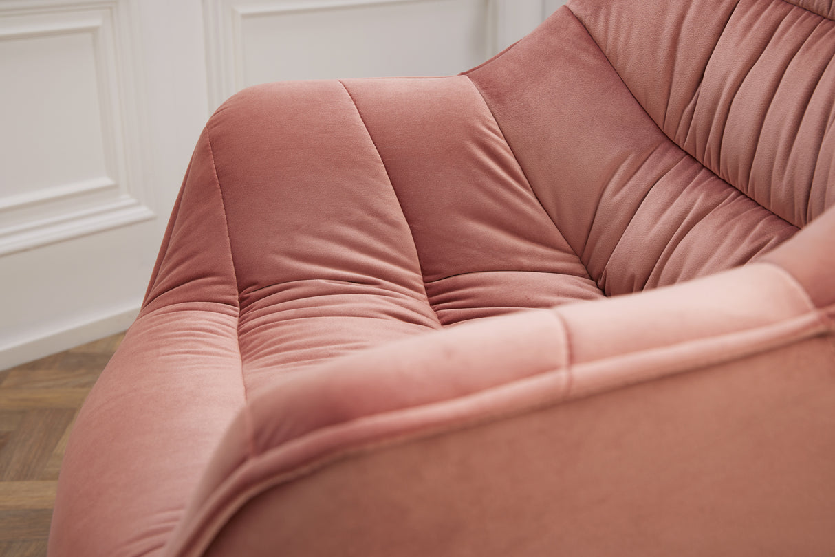 Chair THE DUTCH COMFORT w/ armrests velvet dusky pink