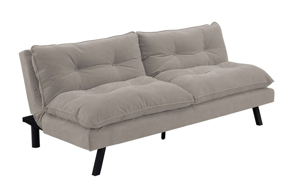 Sofa bed COCOONING 190cm 3-seater chenille beige