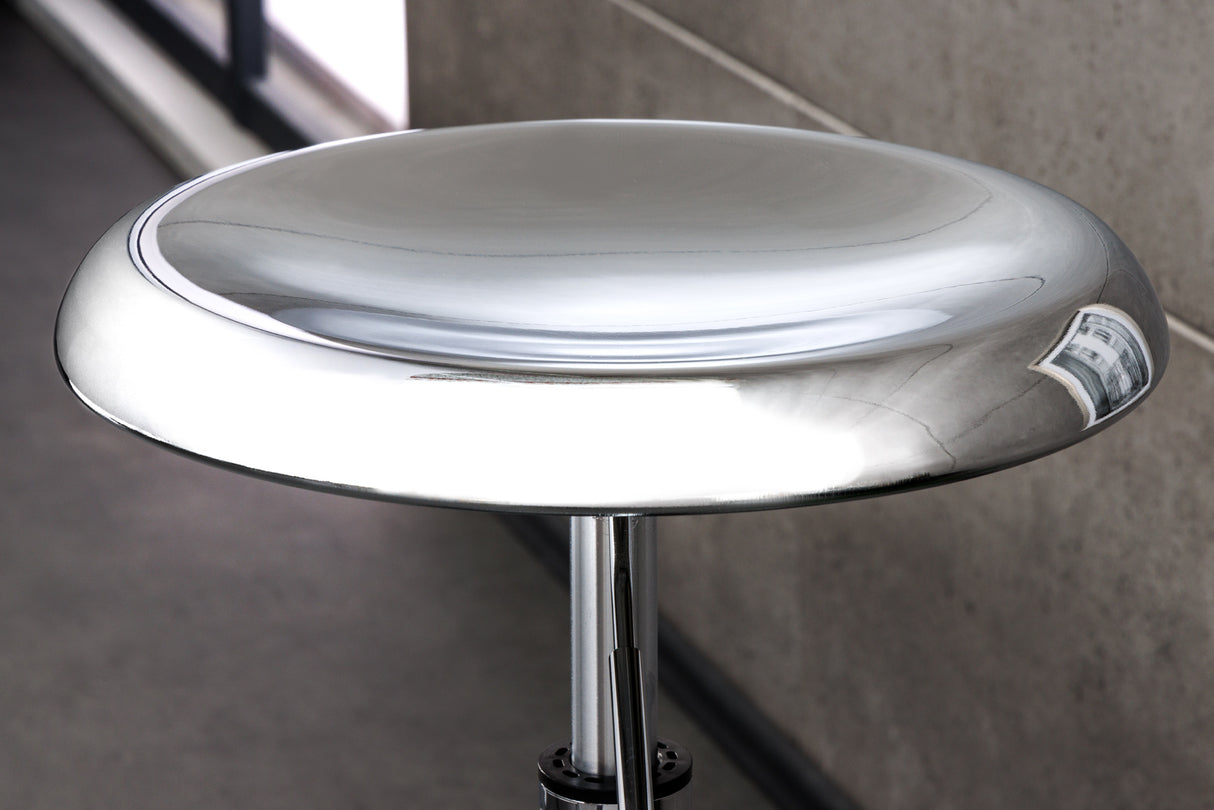 Barhocker INDUSTRIAL 73-81cm verchromtes Metall silber