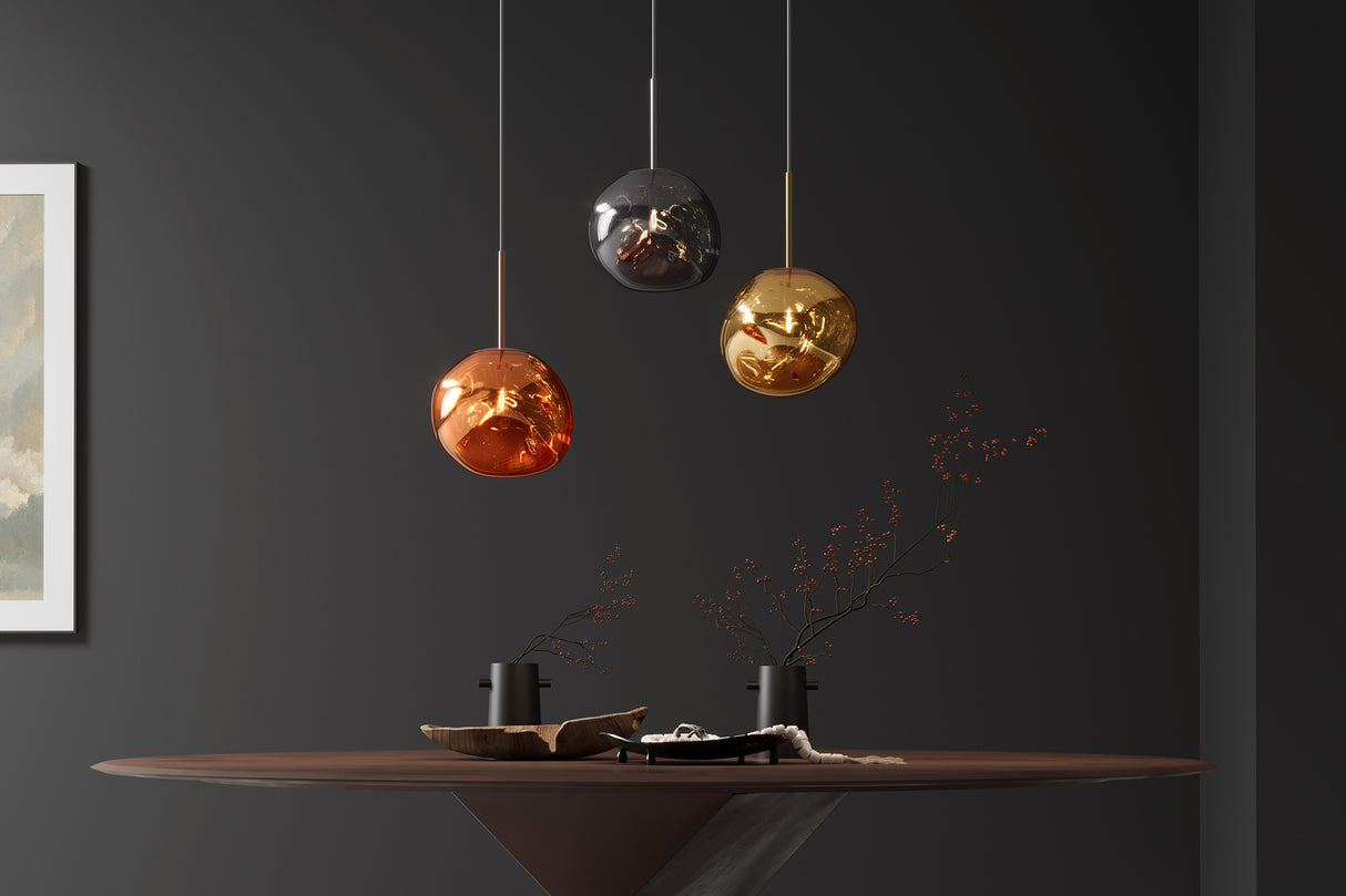 Pendelleuchte LIQUID DIAMOND 20cm Glas kupfer