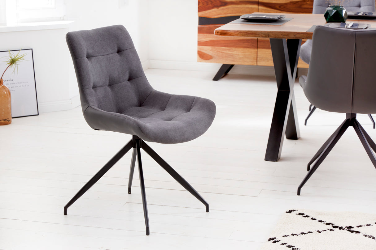 Stuhl DIVANI Retrostil Mikrofaser hellgrau