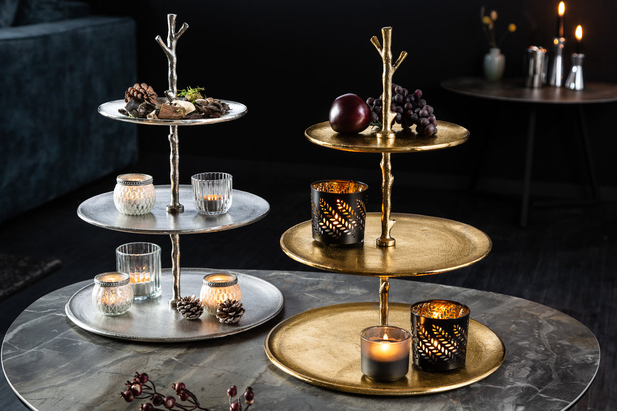 Etagere ABSTRACT 50cm 3 trays gold