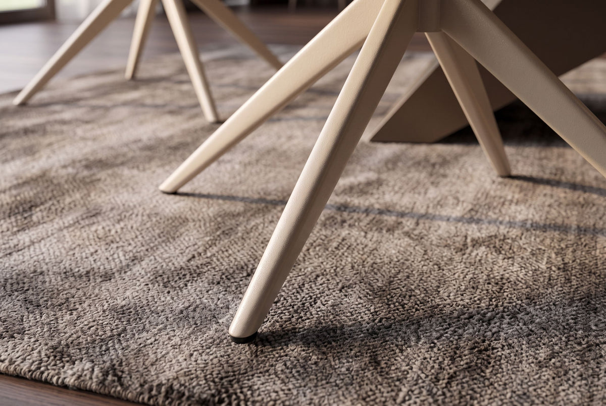 Drehstuhl LUGANO 360° Auto-Return-Funktion mit Armlehnen 150 Kg Belastbarkeit Chenille-Tweed taupe