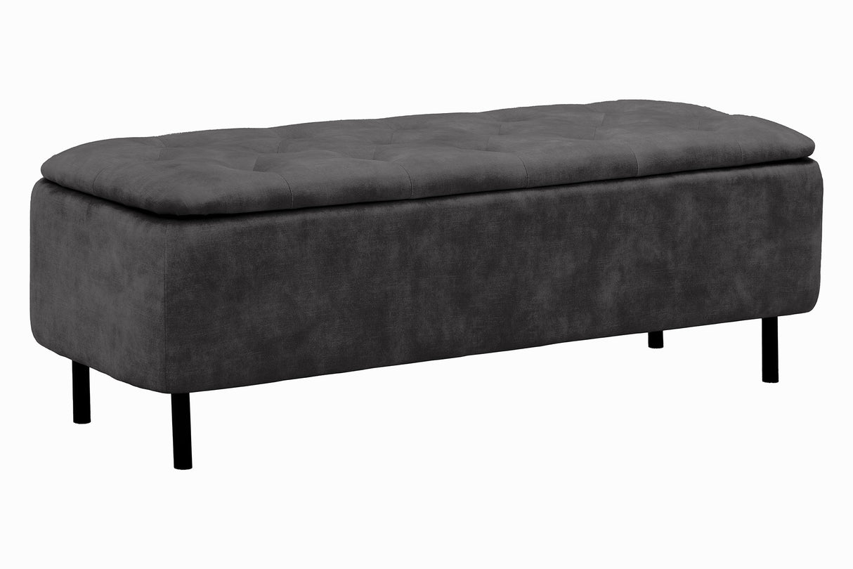 Bench chest EN VOGUE 120cm w/ storage space velvet grey
