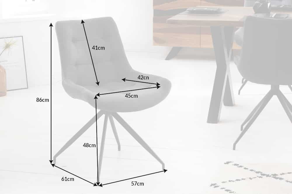 Chair DIVANI retro style microfibre dark grey