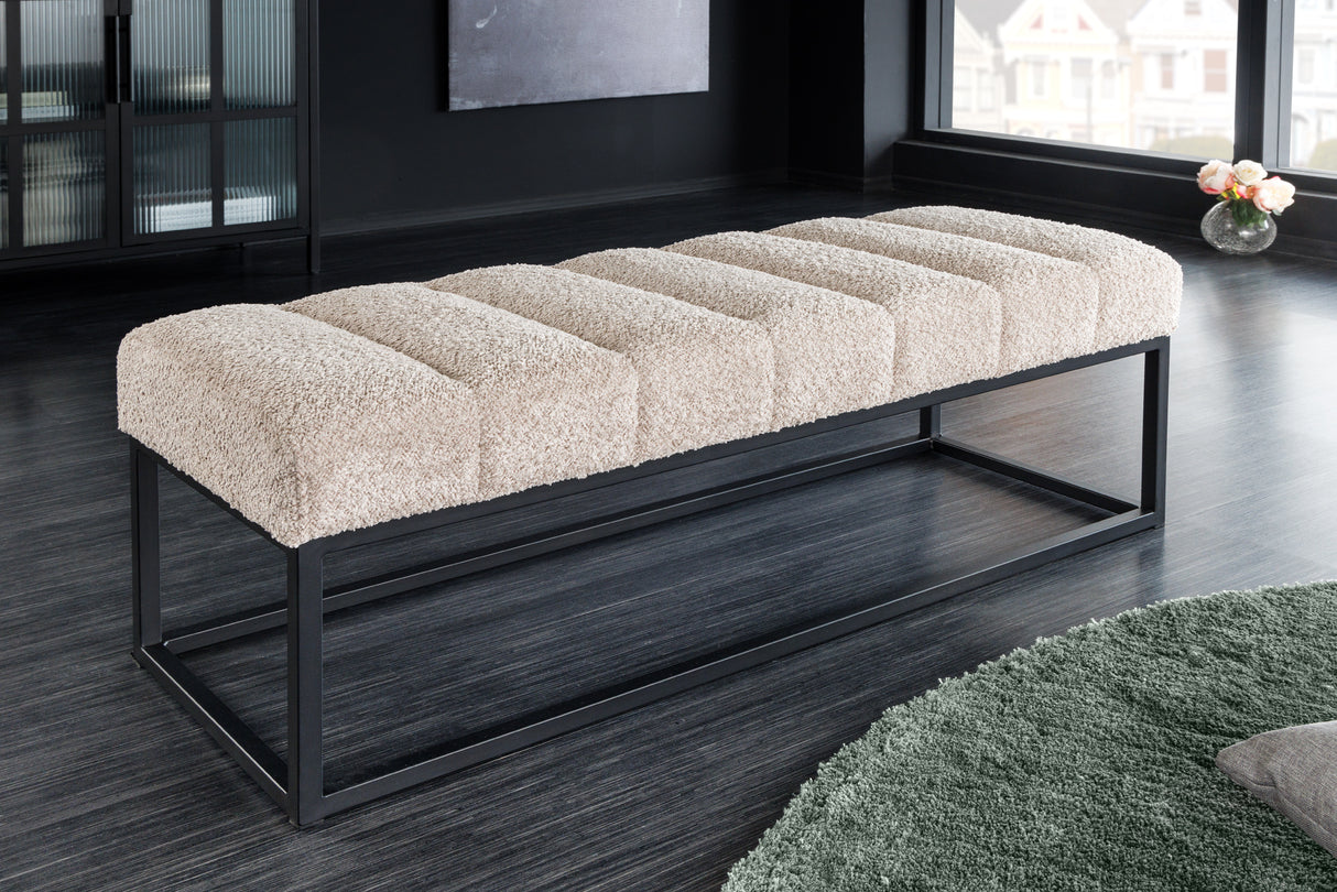 Bench PETIT BEAUTÉ 110cm bouclé champagne greige