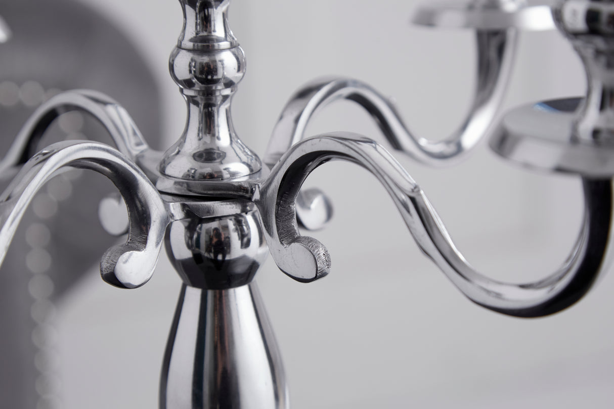 Candleholder MODERN BAROCK 40cm 5-armed silver