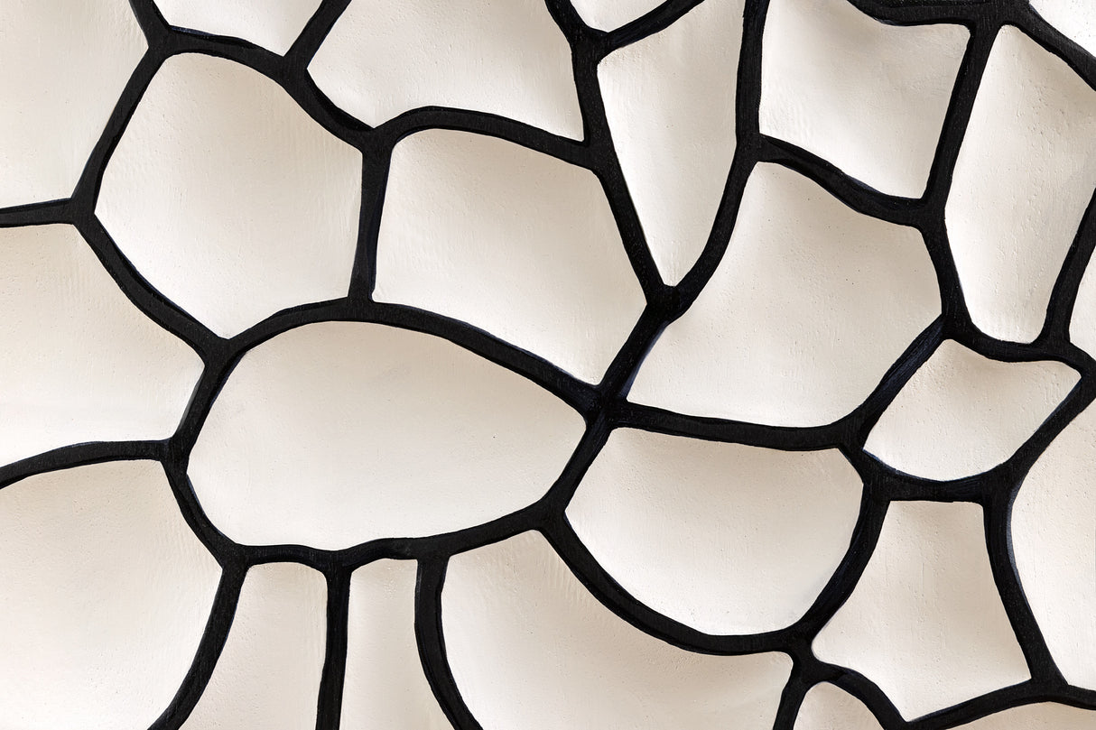 Highboard VULCANO 120cm 3D mosaic mango wood black white