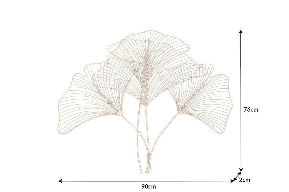 Wanddekoration GINKGO 90cm gold
