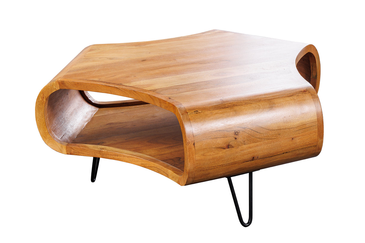 Coffee table ORGANIC LIVING 90cm acacia wood brown honey finish