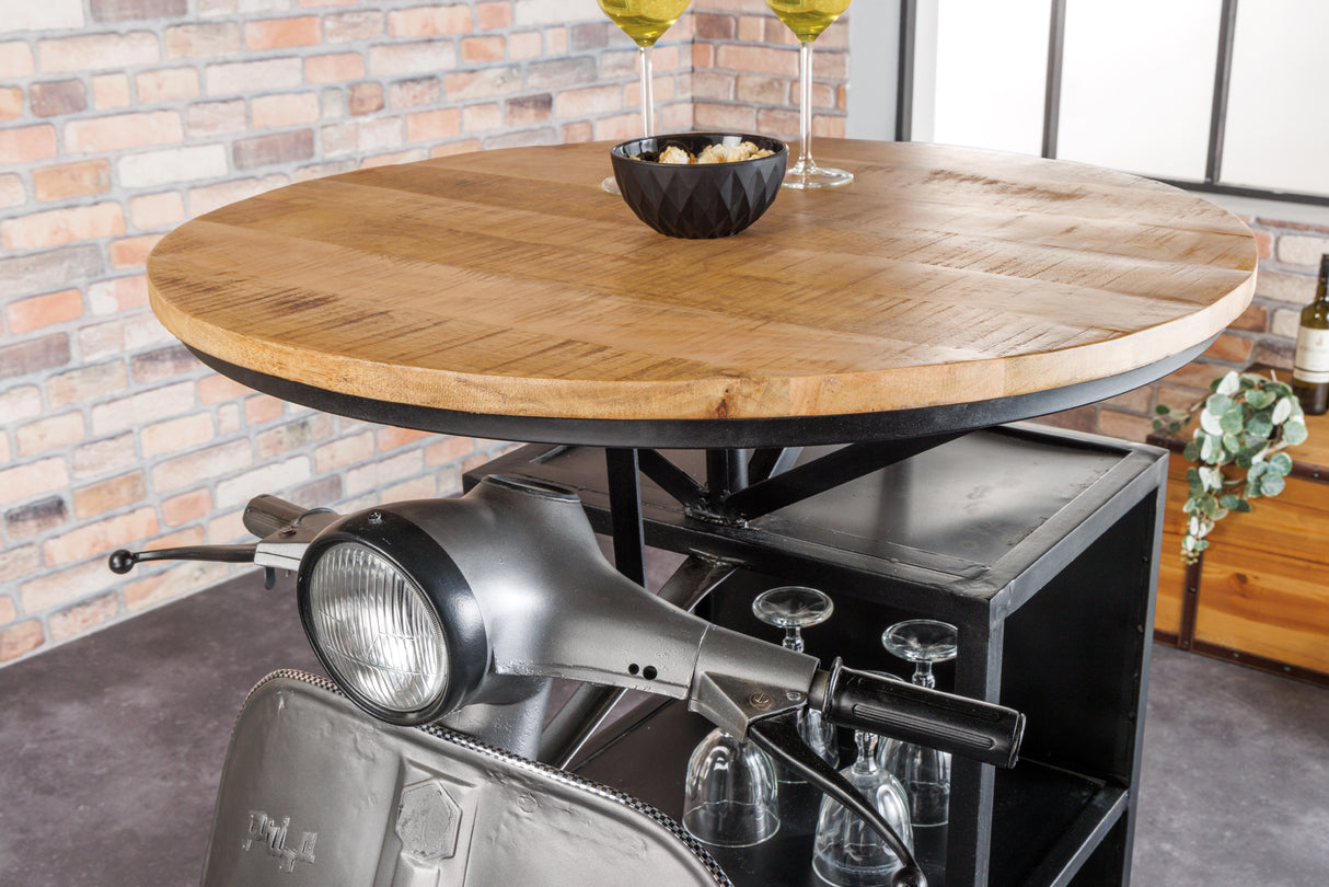 Bar counter SCOOTER 120cm mango wood plate