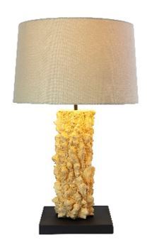 B-Table lamp Kroko frame natural black w/ beige shade