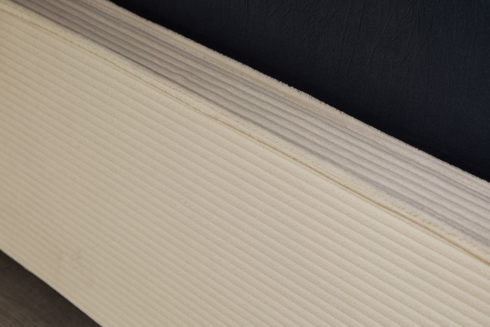 Bed ROCCO 180x200cm cord beige w/ storage space