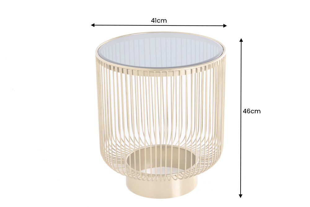 Coffee table VARIATION 40cm gold with black glass