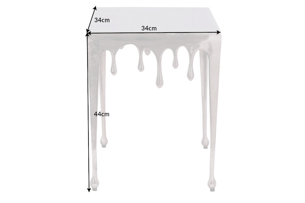 Side table LIQUID LINE S 45cm square silver