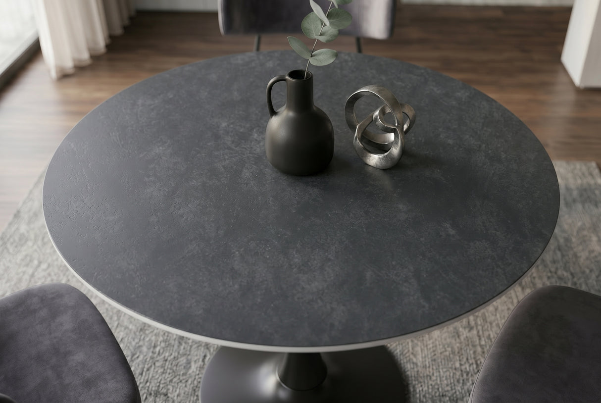 Bistro table LYON 80cm round ceramic grey