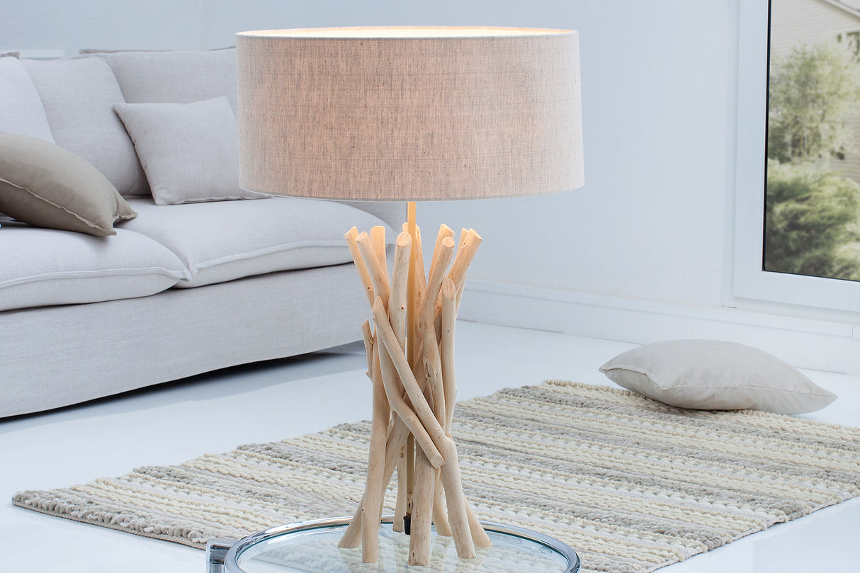 Table lamp WILD NATURE 62cm driftwood linen shade natural