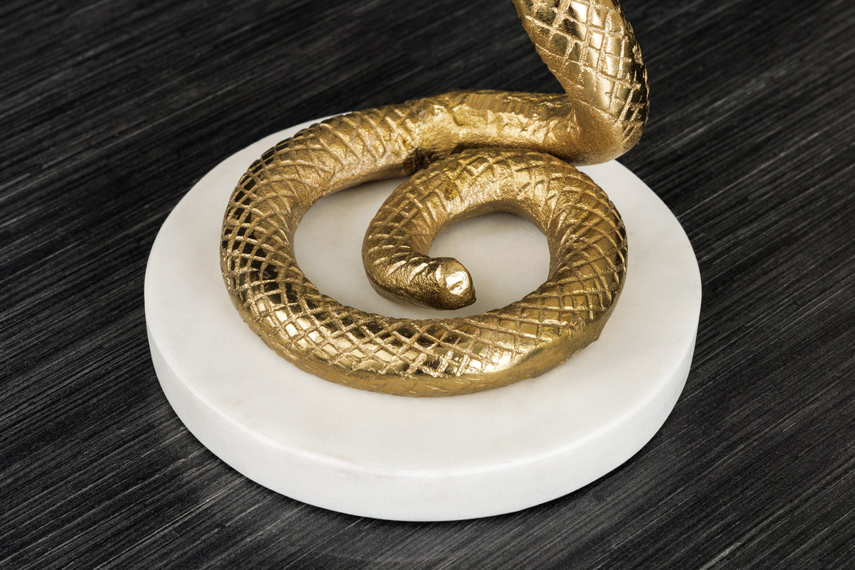 Beistelltisch WILDLIFE COBRA 60cm goldweißer Marmor