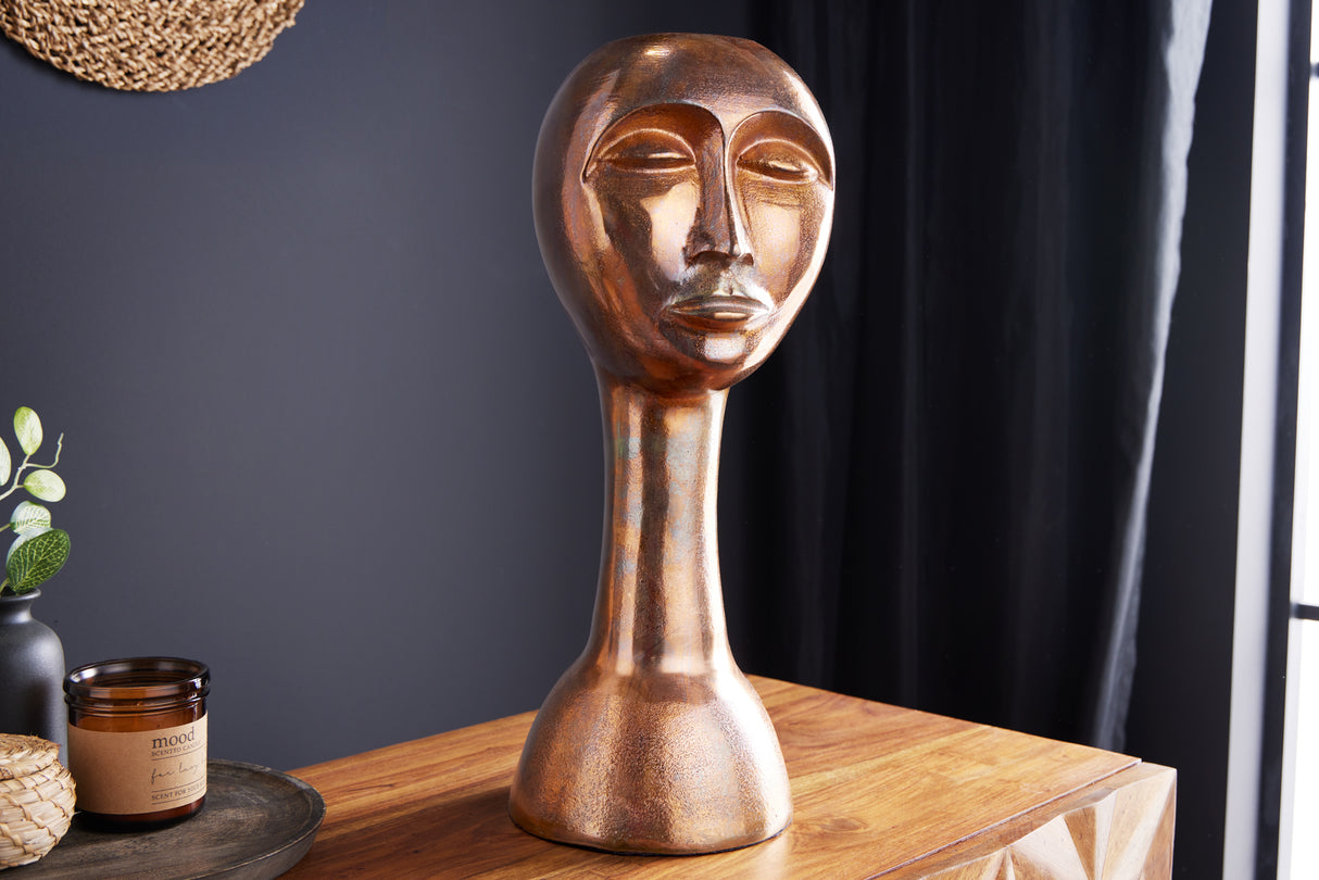Decoration vase FACE 50cm antique copper