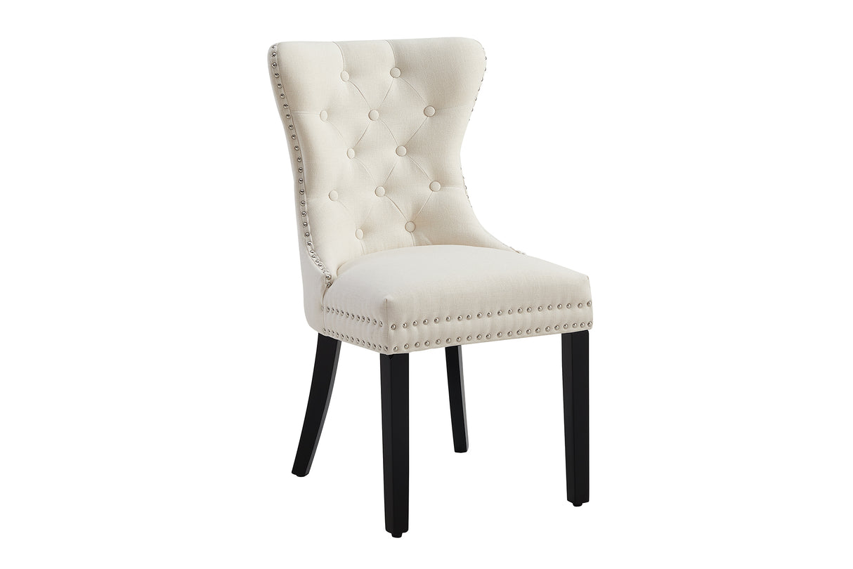 Stuhl CASTLE mit Komfortgriff, Leinenbezug beige im Barockstil