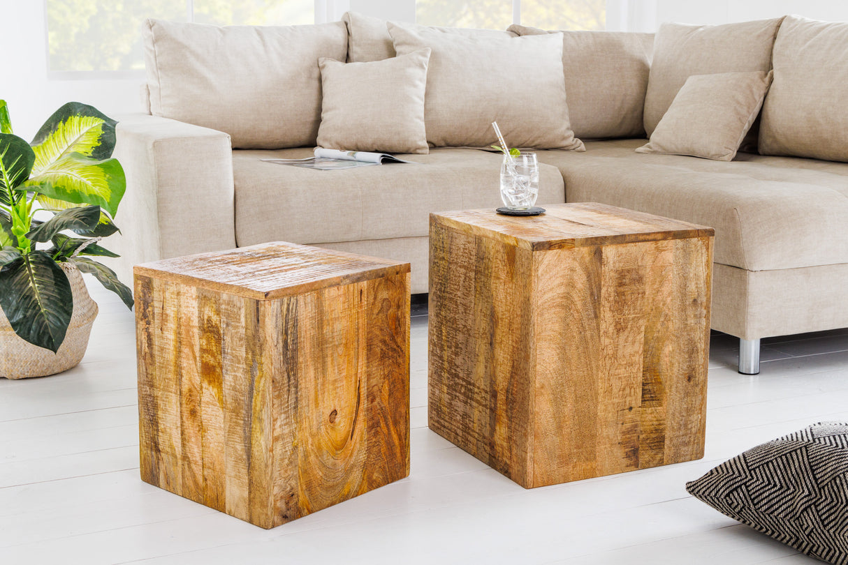 Beistelltisch CURACAO 40-45cm 2er Set Mangoholz